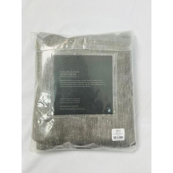 NEW! Hardware Italian Linen Mesh Sheer Drapery- GRAY, 50" X 120" - Picture 4 of 8
